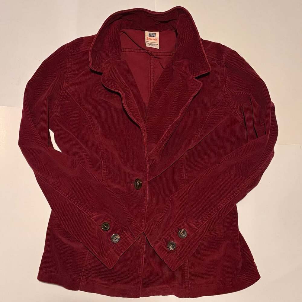 Faded Glory Red Corduroy Blazer Jacket S (4/6)